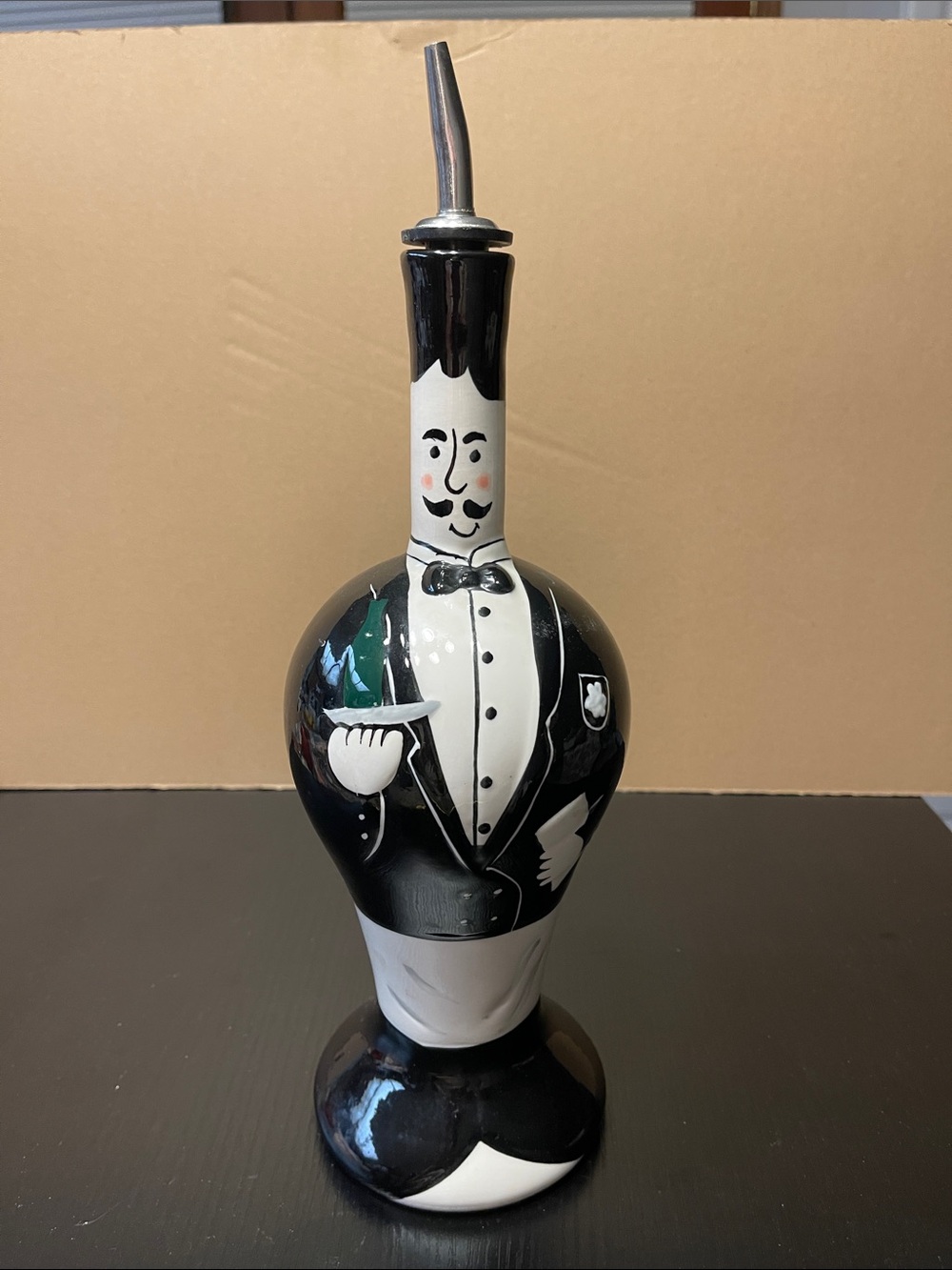Dansk Black and White Butler Olive Oil Pourer